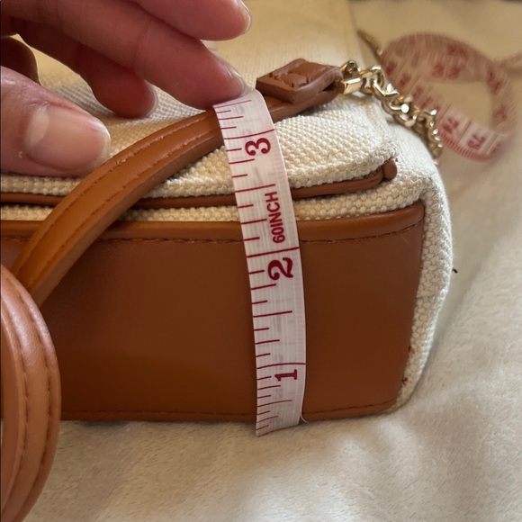 A New Day Cream Crossbody Bag with Tan Strap - Picture 9 of 9